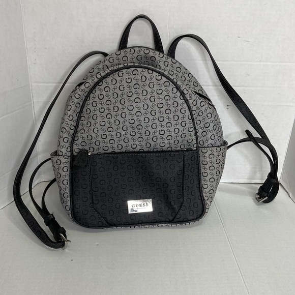 Guess Gray Signature Backpack Purse Bag - Picture 2 of 10